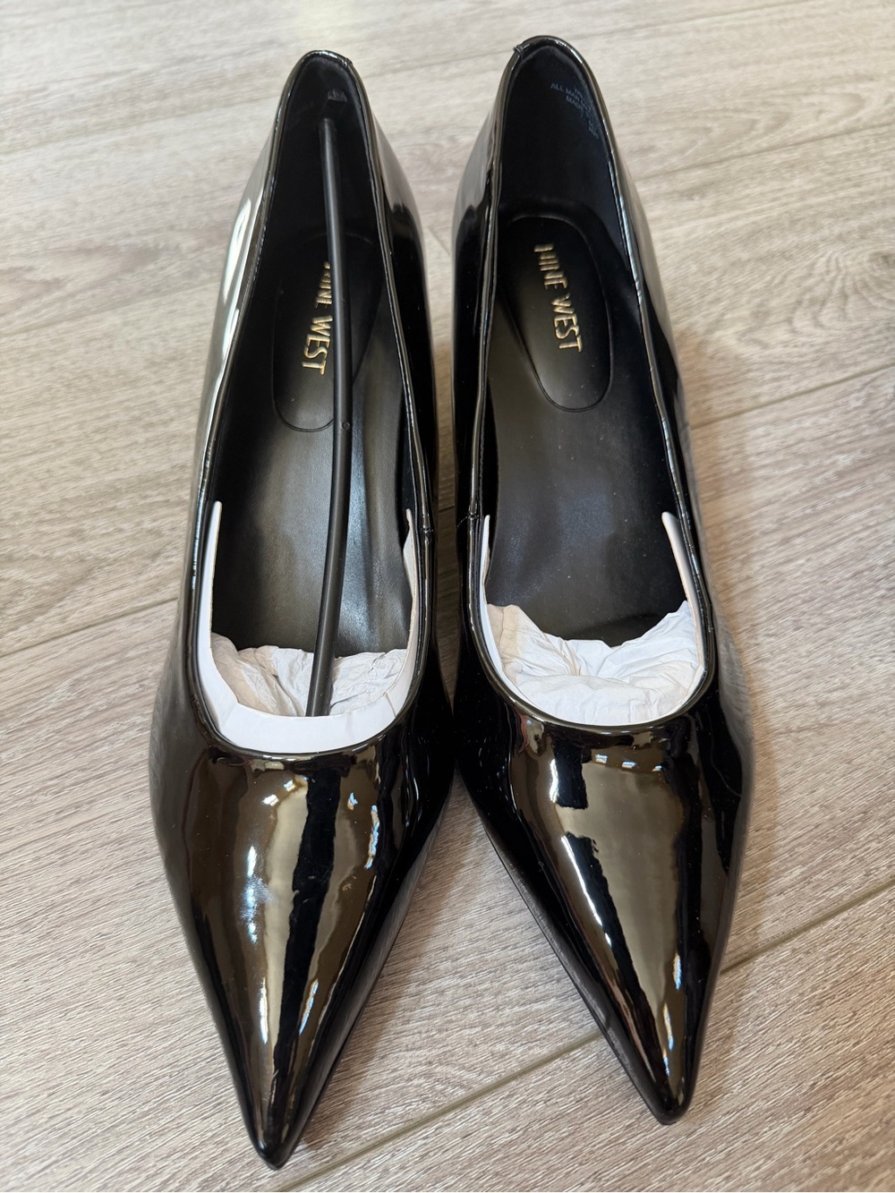 Nine West Black Patent Pointed Toe Heels